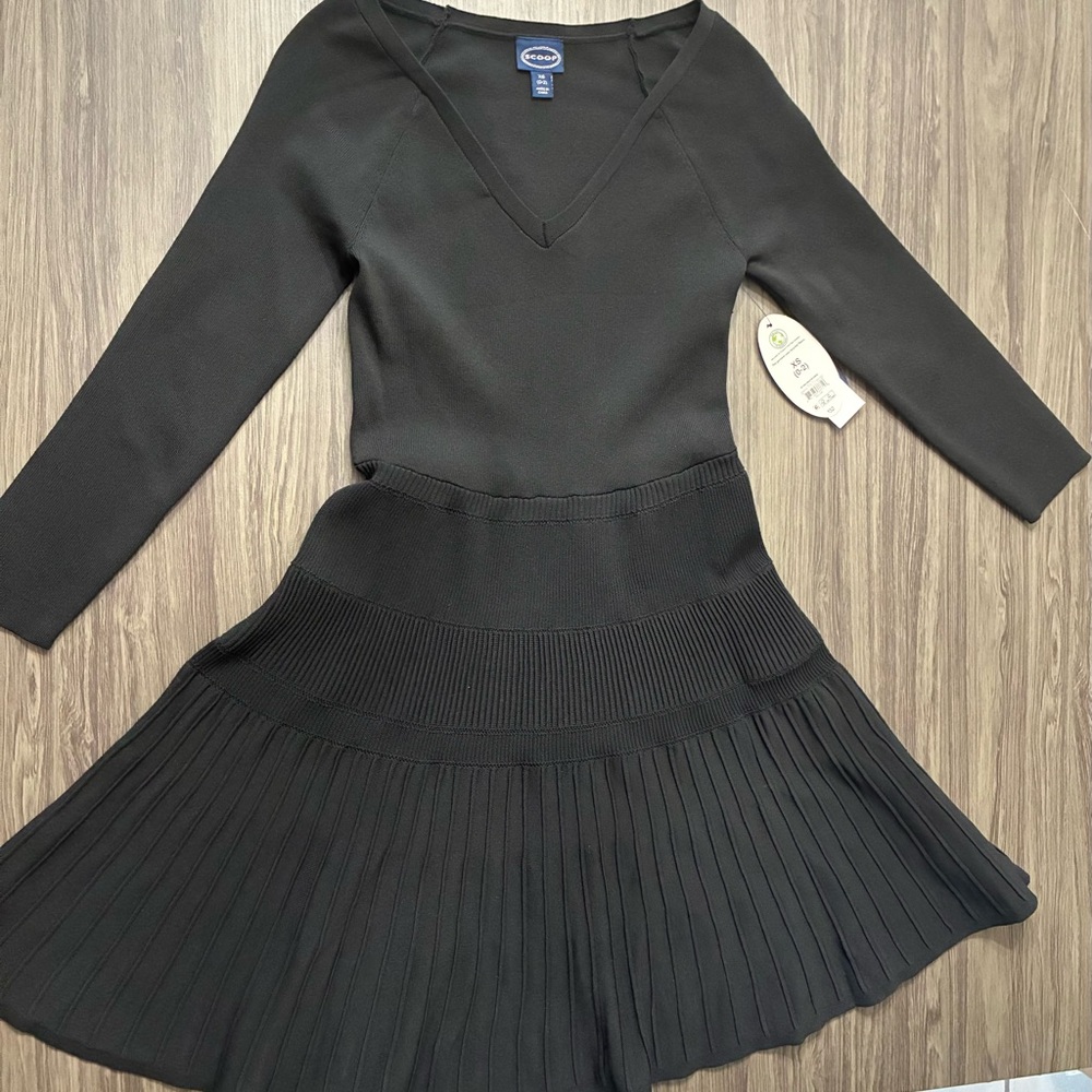 Black V-Neck Sweater Dress NWT